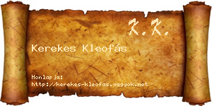 Kerekes Kleofás névjegykártya